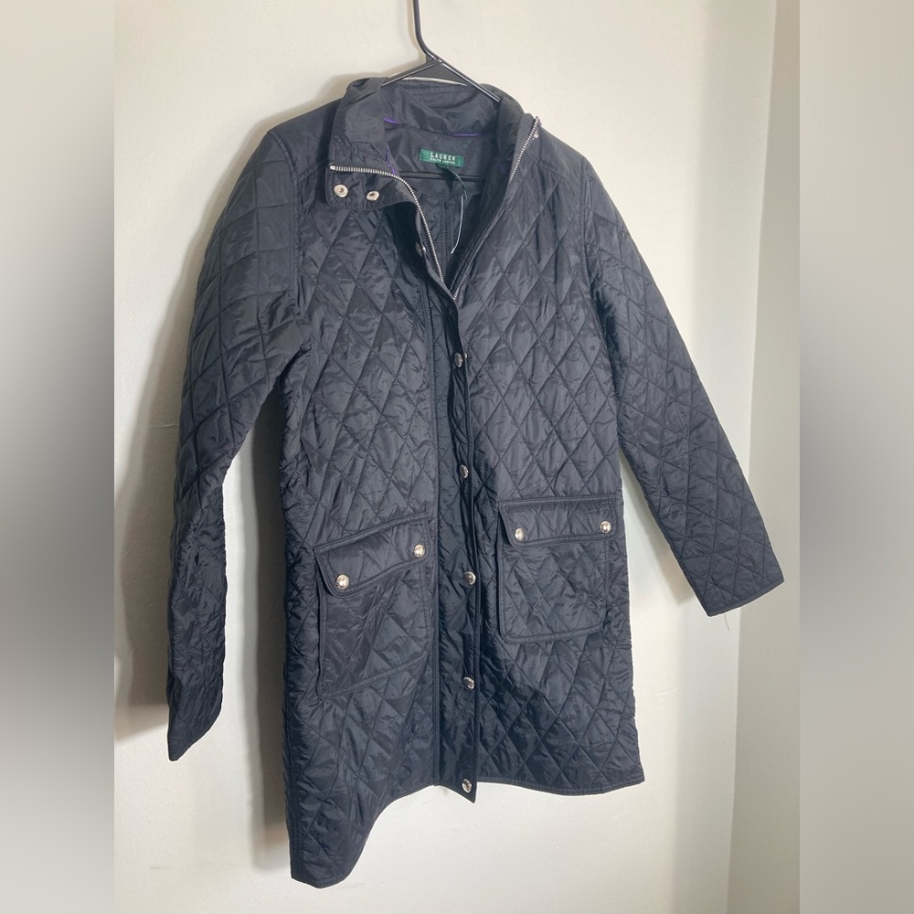 Lauren Ralph Lauren Quilted Puffer Jacket Black Size Medium **read